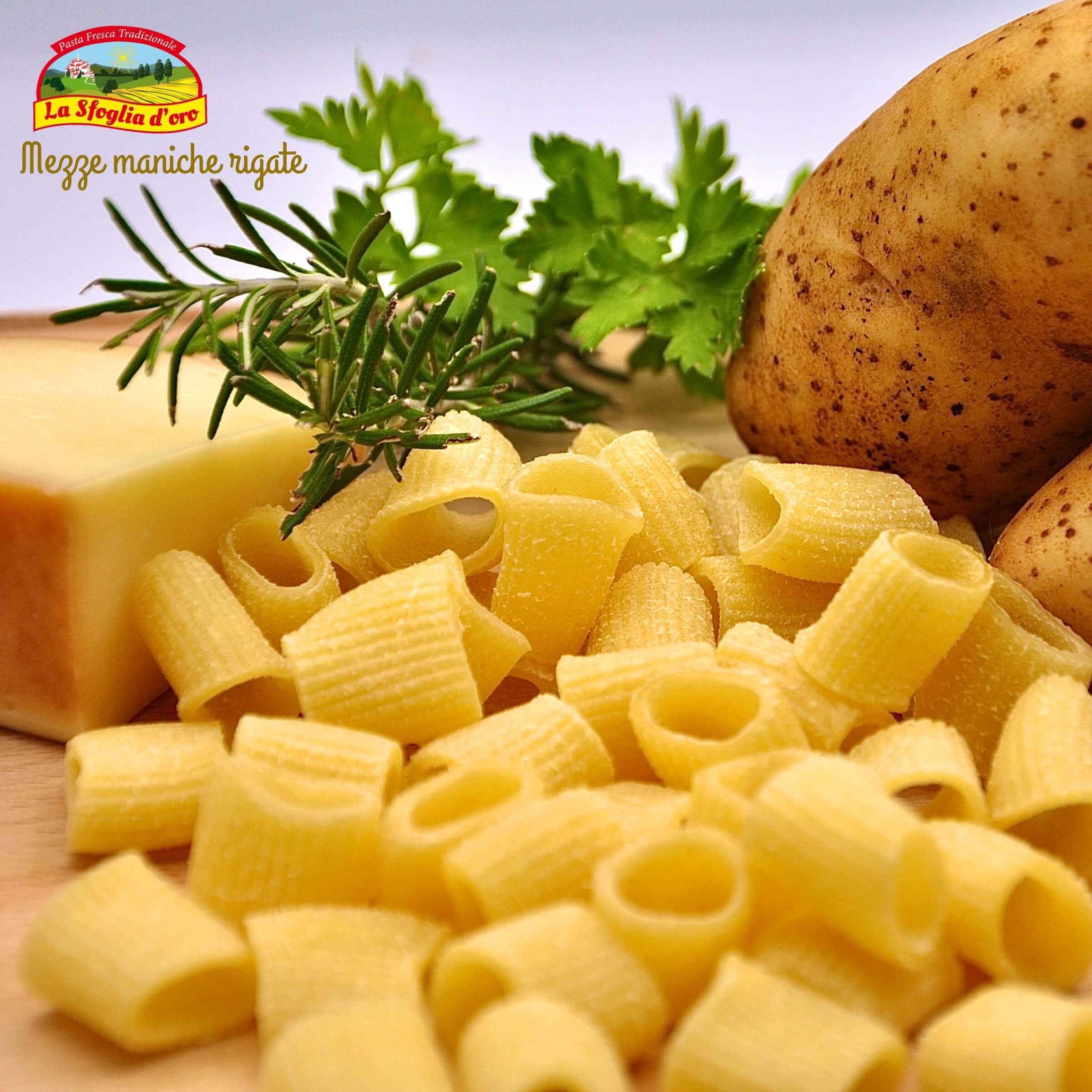 Mezze Maniche Rigate Con Provola e Patate - Pastificio La Sfoglia D'Oro